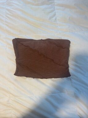 Princess Polly Brown Ribbed Strapless Bandeau